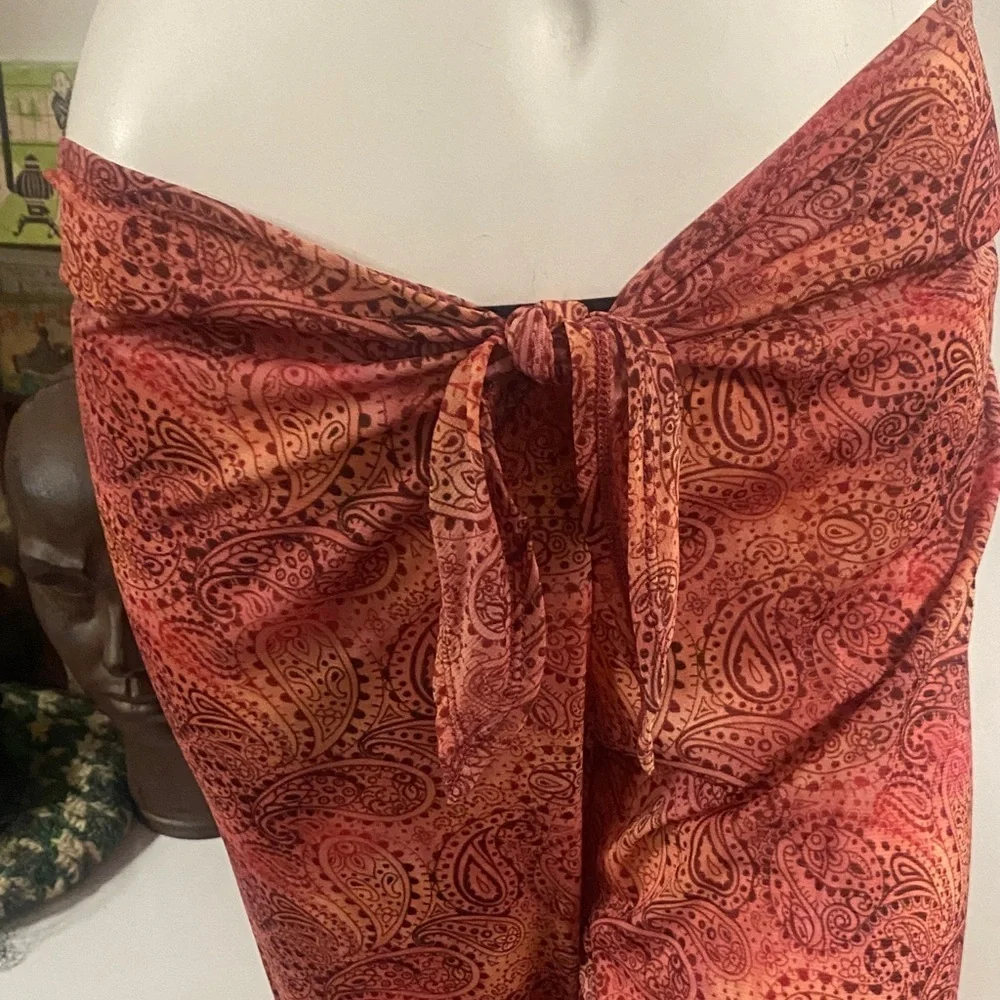 Moda International Y2k Paisley Swim Cover-Up Pants